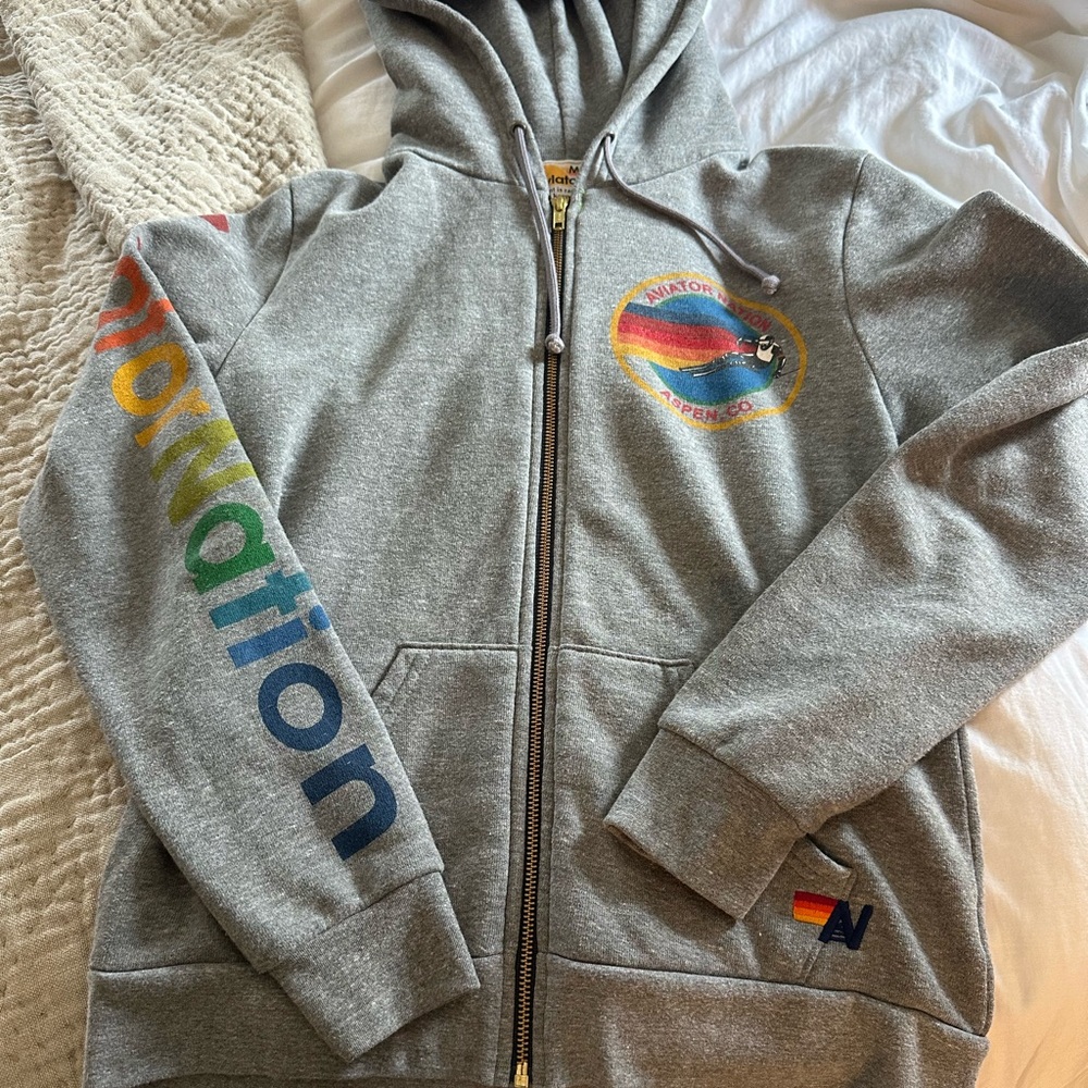 Aviator nation zip up hoodie